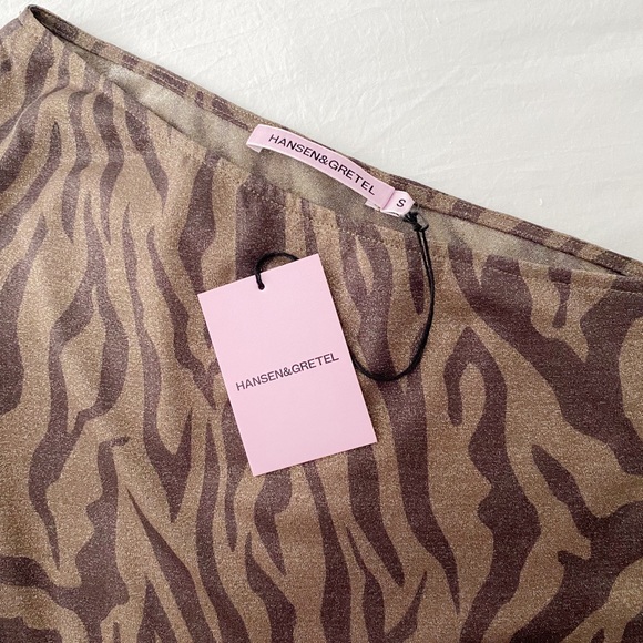 Hansen & Gretel / Revolve Misha One Shoulder Bodysuit in Zebra Print NWT - Picture 11 of 12